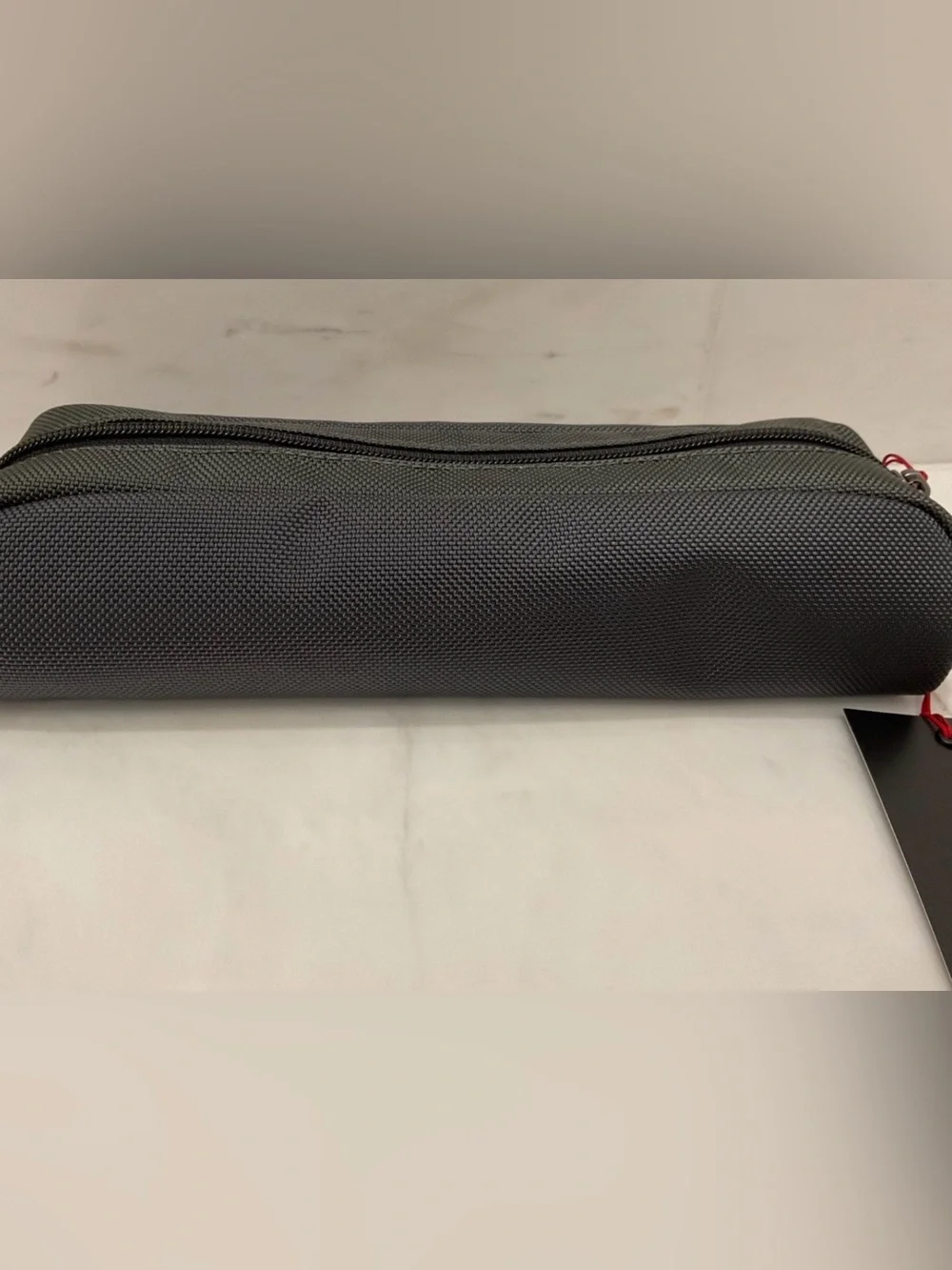NEW - TUMI Zippered Ballistic Nylon Pencil Case - Cord Pouch - SEAL GRAY